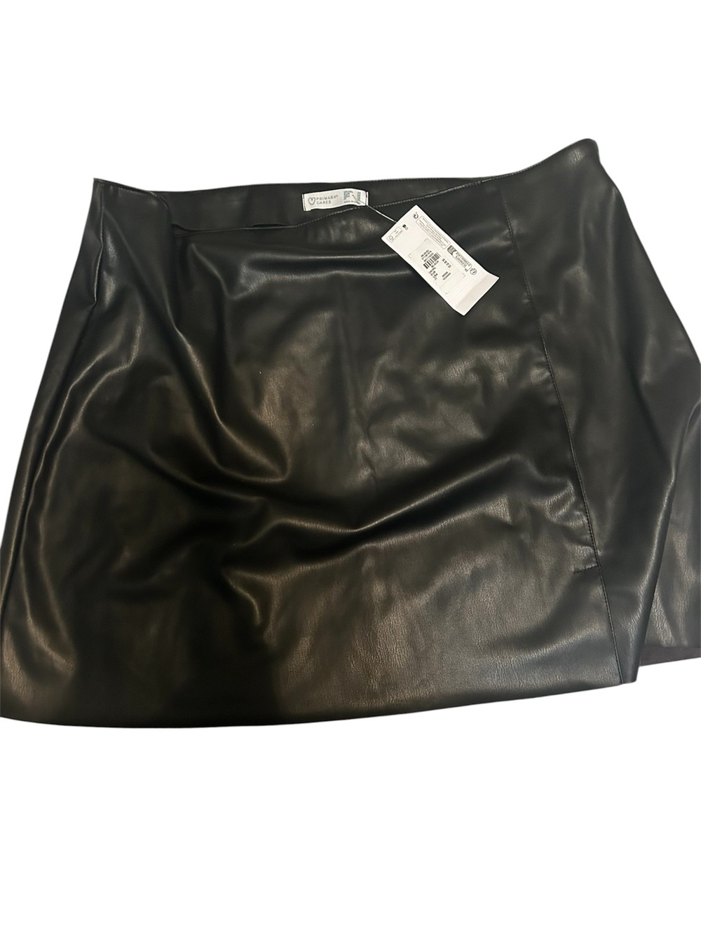 Primark Black Faux Leather Mini Skirt - Women Size 16 new